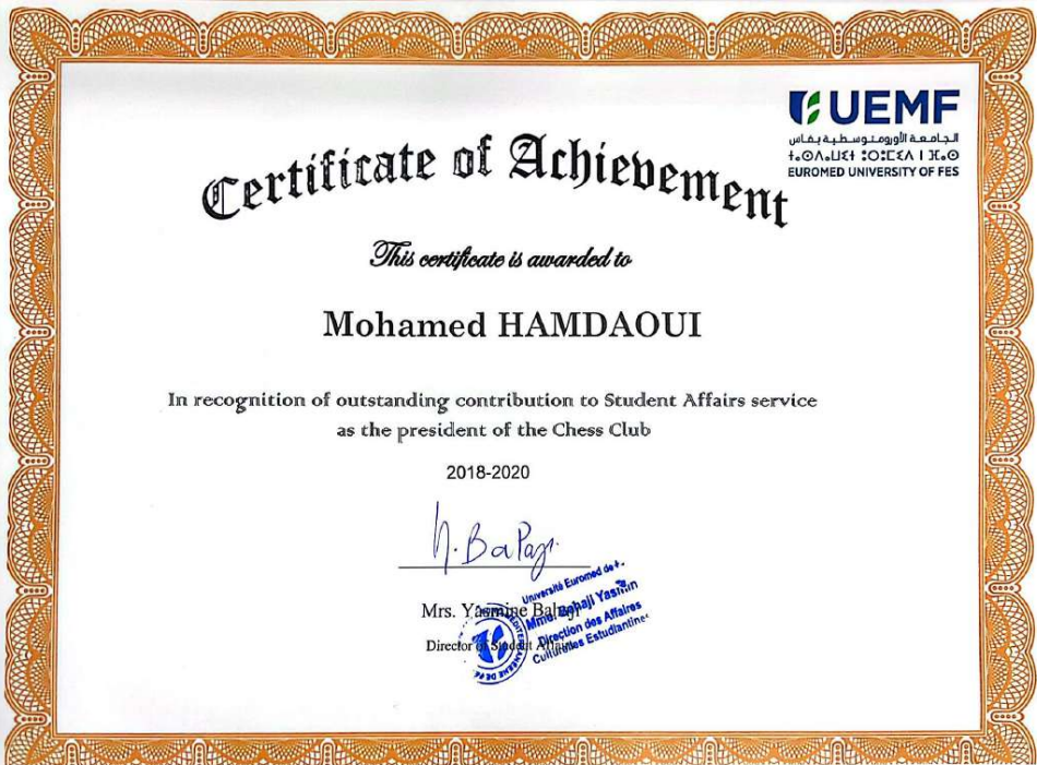 Certificate of Achievement