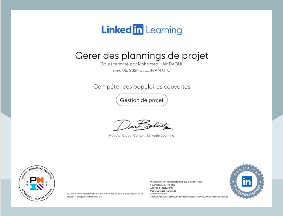 Gérer des plannings de projet