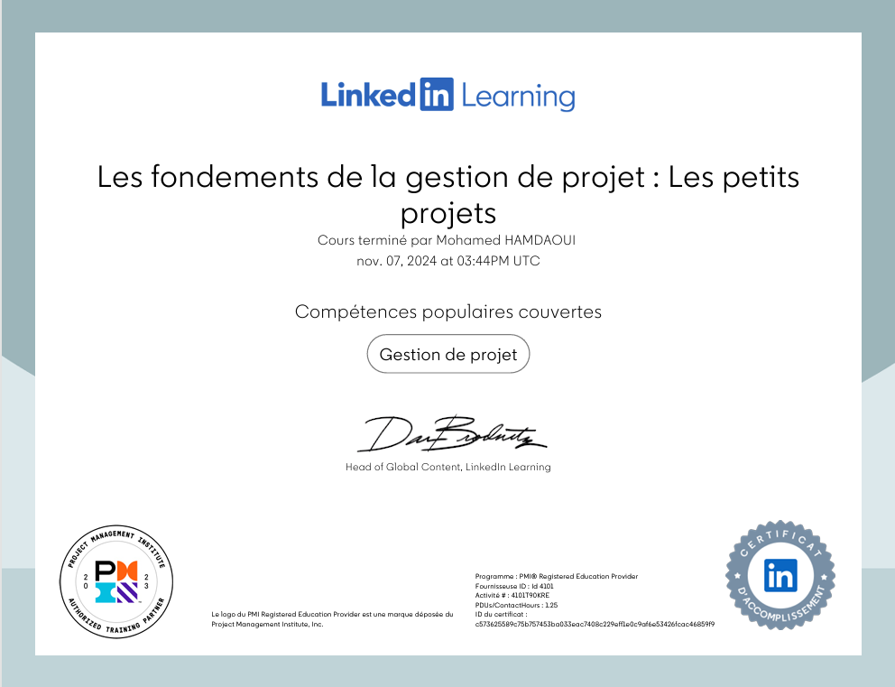 Les fondements de la gestion de projet : Les petits  projets