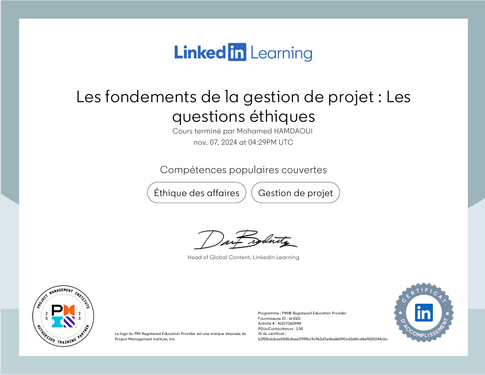 Les fondements de la gestion de projet : Les  questions éthiques